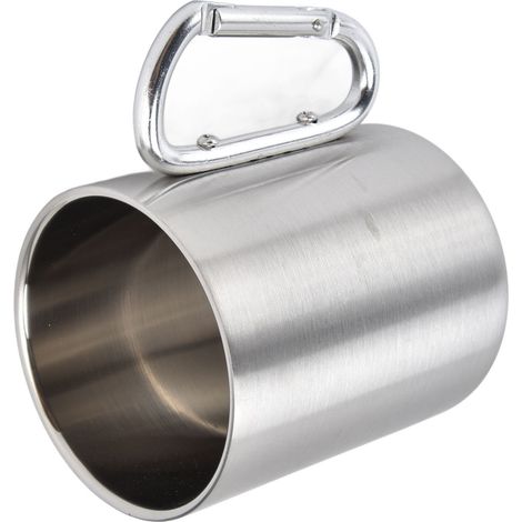 Edelstahlbecher 360 ml, doppelwandig, komfortabler Griff, glänzende Oberfläche, hochwertiger und langlebiger Edelstahl-Kaffeebecher, Griff in Primärfarbe (1/5)