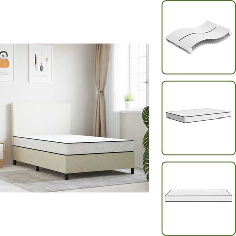 The Living Store Matelas à ressorts bonnell moyen 120x200 cm - Matelas À Ressorts Bonnell - Matelas Double - Matelas Mousse - Literie - Sommier