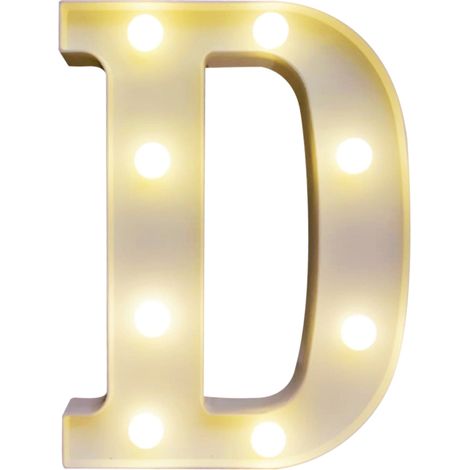 Lettere dell'alfabeto illuminate a LED, luce notturna bianca calda, funziona con 2 batterie AA, impermeabile IP54 (bianca)