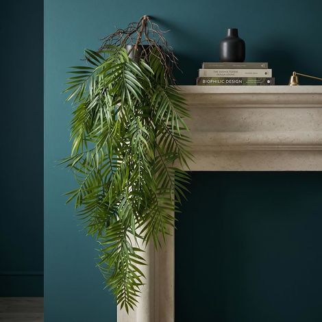 90cm Artificial Palm Fern Plant Hanging Faux Tropical Greenery (1/4)