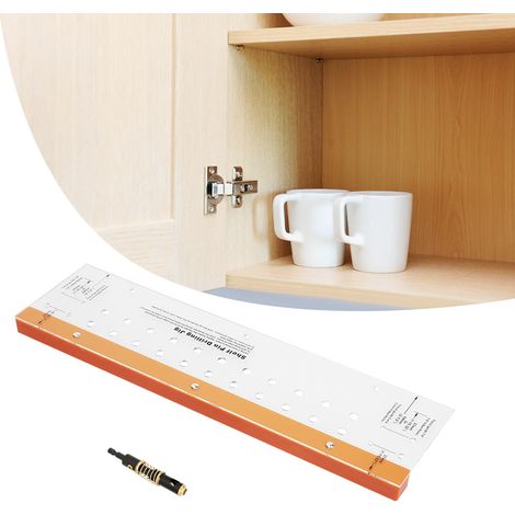 Perceuse à bois Guide de perçage Gabarit pour étagères Centrage automatique Set de mèches Positionneur Outil (1/5)