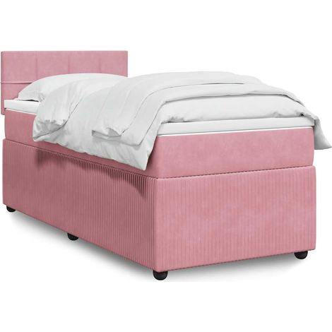Boxspringbett mit Matratze Rosa 100x200 cm Samt
