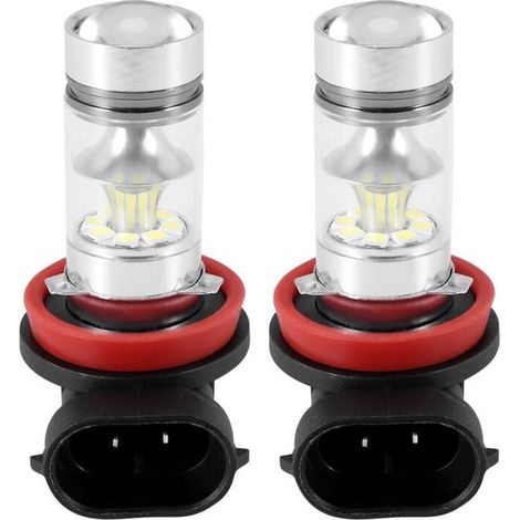 2X Ampoule LED H8 H11 H16 6000K Blanc 100W Haute Puissance Pour Feux Antibrouillard Et Diurnes (1/4)
