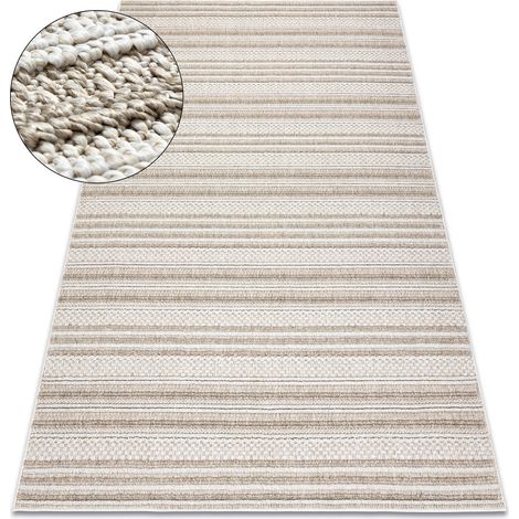Carpet JERSEY 19233 beige - Lines, structural, loop BOHO beige 180x270 cm