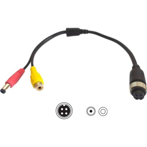 Adaptador reductor de conector de 4 pines (lado del monitor) a RCA (lado de la cámara) (1/5)