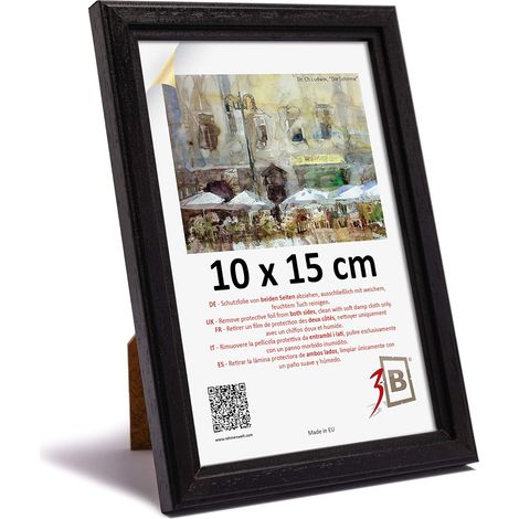 Cornice Legno Foto Classica Elegante 10x15 cm Supporto Nero (1/5)