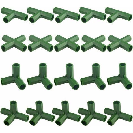 Lot de 20 connecteurs de cadre de jardinage 11 mm – Matériau PP durable – Pour serres et plantes grimpantes – Assemblage rapide (1/4)