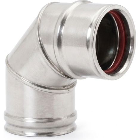 MAKA Curva 90° Canna Fumaria Doppia Parete Inox Ø 80 mm (esterno 100) (1/5)