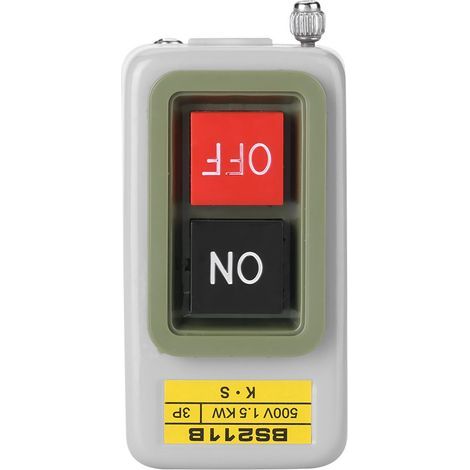 Interrupteur Bouton-Poussoir 3P ON/OFF avec Auto-Blocage BS211B pour Contrôle Direct AC 220V/380V (1/5)