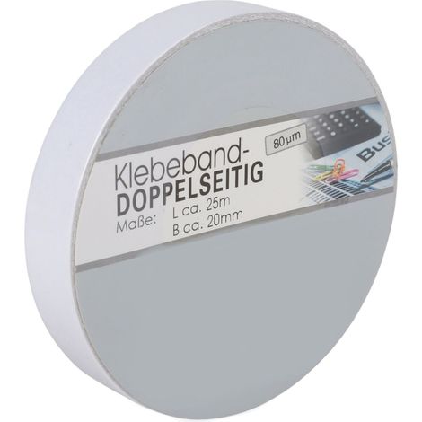 Doppelseitiges Klebeband 25m x 2cm weiß Verlegeband Teppichklebeband Bastelband