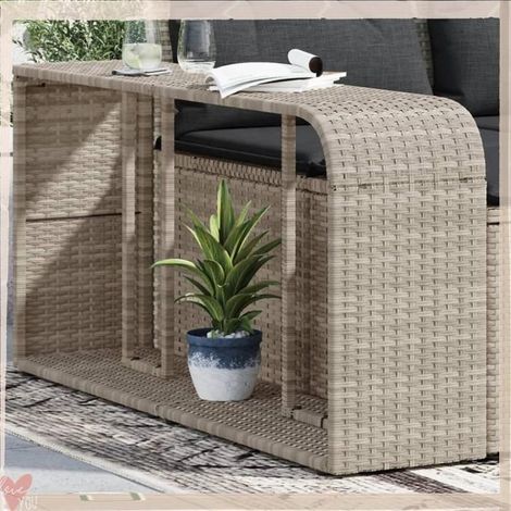 Étagères de rangement - VINGVO - 366188 - 2 pcs - Résine tressée gris clair - Cadre acier enduit (1/5)