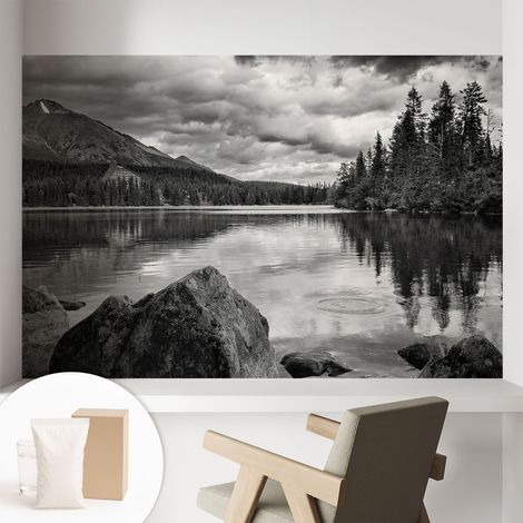 Papier peint intissé avec imprimé pour intérieur moderne application facile a motif - Colle incluse gratuite Panorama de montagne 104x70 cm (1/5)