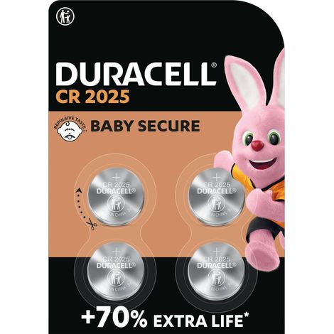 4 piles Duracell CR 2025 avec lithium (1 blister de 4 batteries) 4