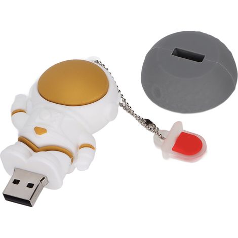 Clé USB en Forme d'Astronaute 16 Go 32 Go 64 Go 128 Go Design Mini Portable USB 2.0 Stockage Rapide