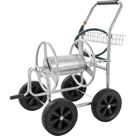 Mophorn Carrello avvolgitubo - Contiene fino a 300 piedi di tubo da 5/8''. Robusta struttura in acciaio per uso esterno. Ideale per giardini, cortili e prati. Mobile e comodo. (Tubo non incluso)