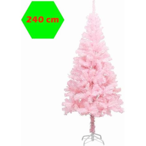 Sapin de Noël Rose artificiel 240 X 120 cm et pied support pour un Noël original. (1/5)