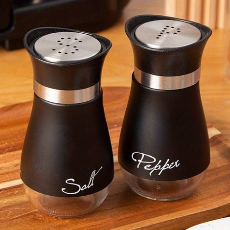 Set di saliera e pepiera ricaricabili, bottiglie per spezie – contenitori per casa, ristorante e picnic – accessorio da cucina da 100 ml - Crezuo