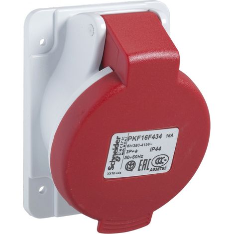 SCHNEIDER PKF16F434 Socle encastré incliné 16A 3P+TT 380-415V IP44 (1/3)