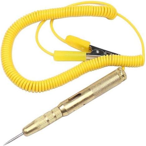 Lápiz comprobador de circuitos Ulisem, comprobador de circuitos automotrices, comprobador de 6 V, 12 V, 24 V CC, comprobador de voltaje de bombilla amarilla (1/4)