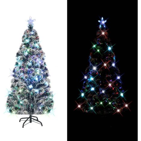 Albero di Natale Albero natalizio Albero festivo Preilluminato con Supporto e LED 210 cm Fibra Ottica (1/5)