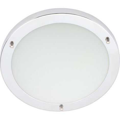 Spa 310mm Delphi LED Flush Ceiling Light 18W Cool White Opal Glass and Chrome (1/3)