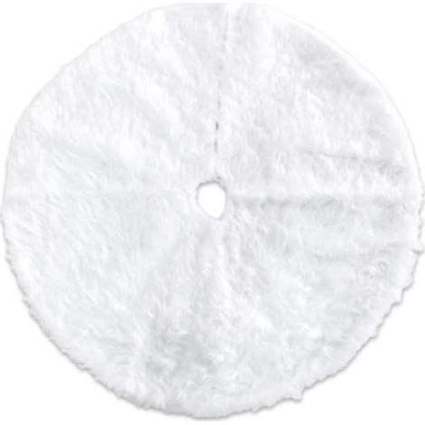 Tapis de sapin de Noël en fausse fourrure douce, décoration de Noël, tapis de sapin de Noël blanc (1/4)