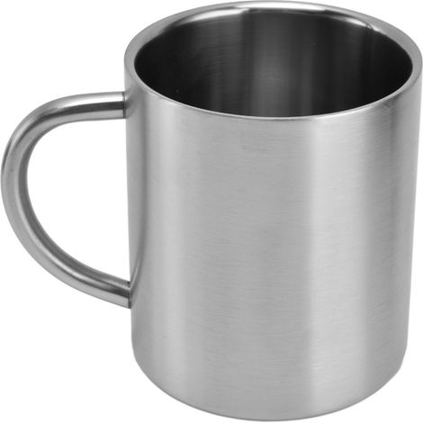 Kaffeebecher aus gebürstetem Edelstahl 304, 410 ml, sandgestrahlter, gebürsteter Trinkbecher (1/5)