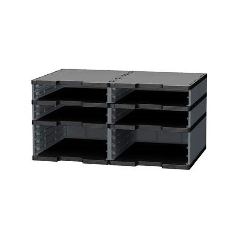 Trieur 6 cases mixtes Modulodoc Exacompta gris (1/2)
