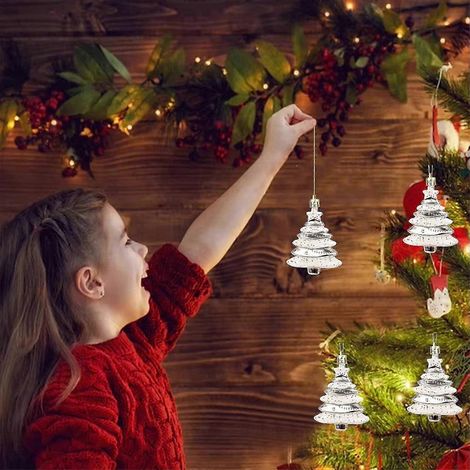 Sapin de Noël beige, peinture de sapin de Noël, décorations suspendues, pendentifs de sapin de Noël. (1/2)