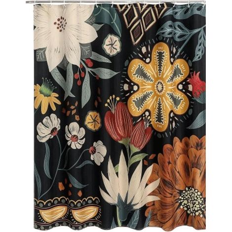 Cortina de ducha - Cortina de baño - Cortina de ducha antimoho - Cortina de ducha floral moderna - Lavable - 180 x 200 cm (1/5)