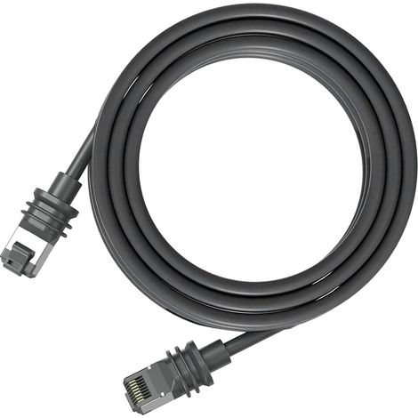 Câble de Remplacement Satellite, Cordon Satellite Rectangulaire de 6 Pieds 2M Gen 3, Câble étanche IP68 2000Mbps, Rallonge Internet pour Réseau Extérieur par Temps Difficiles (1/5)