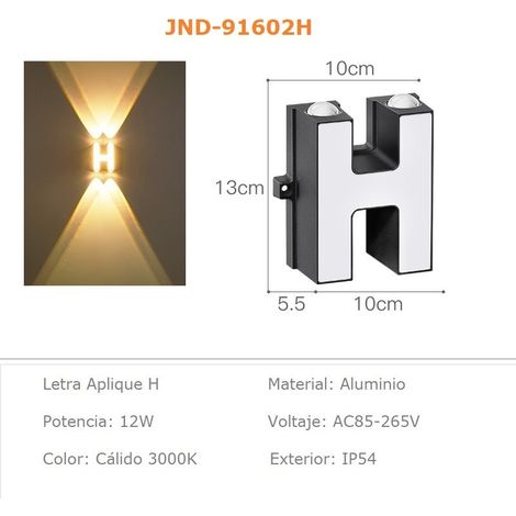 Jandei - Lettre H, Applique Lettre 220V Aluminium pour Enseignes 135.5cm Lettres 220V (1/4)