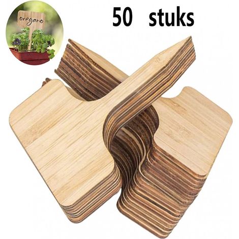 Étiquettes pour plantes - 50 pièces - Étiquettes en bambou - Étiquettes pour plantes - Étiquettes pour plantes de jardin (1/5)