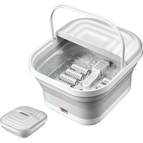 Bain De Pieds: Bain De Pied Massant Chauffant électrique Pliable, Massage Des Pieds, Masseur Spa De Pied Avec Bulles Et Massage Vibrant Pour La Maison, Bureau, Famille, Cadeau (1/5)