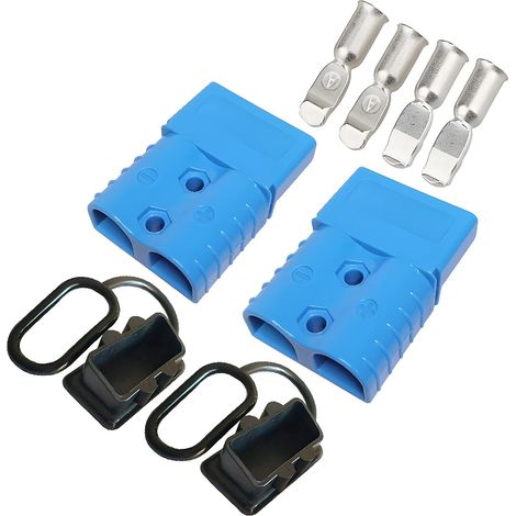 Batterie Connecteur 120A Rapide Prise de Connecteur Pour Chariots élévateurs à moto, équipement médical, batteries solaires, fauteuils roulants, chargeurs et autres appareils (2 Pcs Bleu) (1/5)