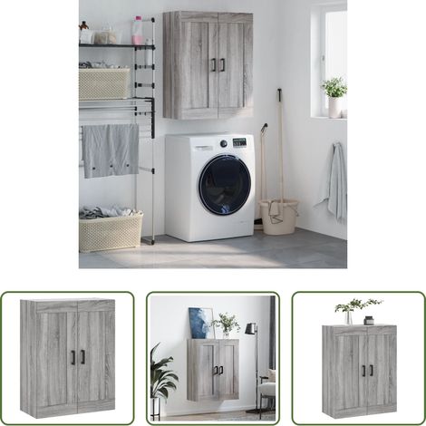 Holzschrank - Wandschrank Grau Sonoma 69,5x34x90 cm Holzwerkstoff (1/5)