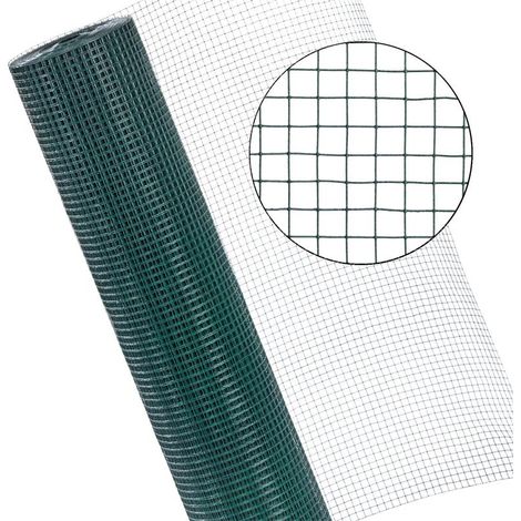 Estexo – Grillage rigide galvanisé vert 100 cm x 25 m – Maille 12 x 12 mm – Pour volières et clôtures – Résistant aux intempéries