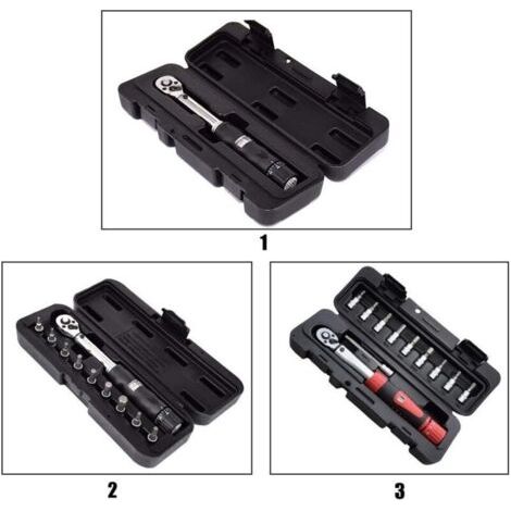 1/4" DR 5-25Nm Bike Clé Dynamométrique Set Outils De Réparation De Vélos Kit Cliquet Mécanique Couple Spanner Manuel De Tenailles Motorcycle (Color : 1 25Nm wrench kit)