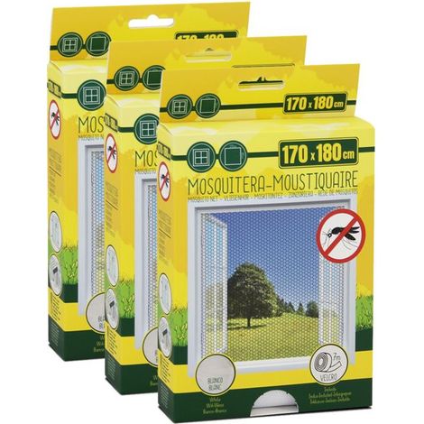 Lot de 3 Moustiquaire de Fenêtre 170 x 180 cm avec Fixation auto-agrippante, protection contre moustiques, mouches et araignées (1/5)