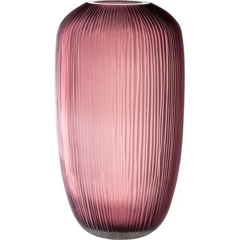 Vase de Sol, coloré, en Verre avec Relief extérieur, Fait Main, Hauteur 52 cm, diamètre 27 cm, Baie (1/5)