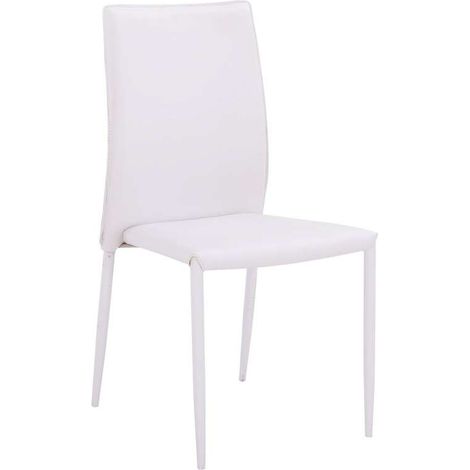 Sedia in Ecopelle Bianco - Design Moderno e Confortevole 45x50x90 cm (1/2)