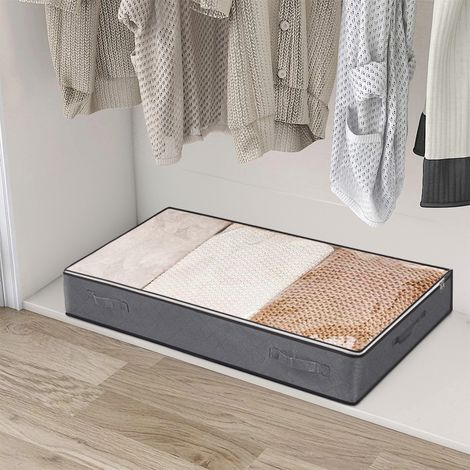 Fabric Clothes Quilt Storage Box with Handles (1/5)