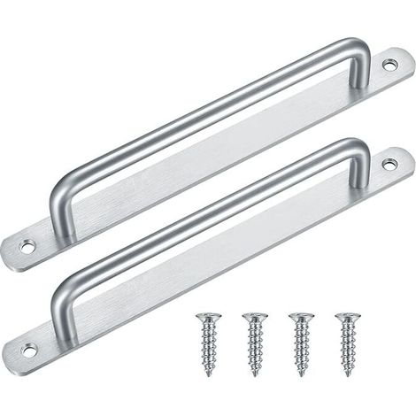 Paquete de 2 manijas de acero inoxidable para puertas corredizas de baño, cocina, armario, garaje, cobertizo, granero (224 mm) (1/4)
