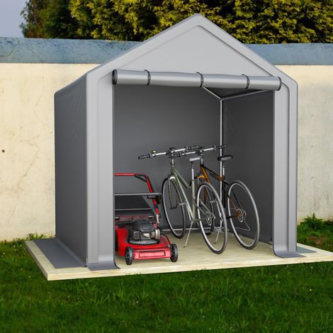 Fahrradgarage 190 x 170 x 200 cm, verzinkter Stahl, PE-Plane 170 g/m², dunkelgrau HAVRYA (1/5)