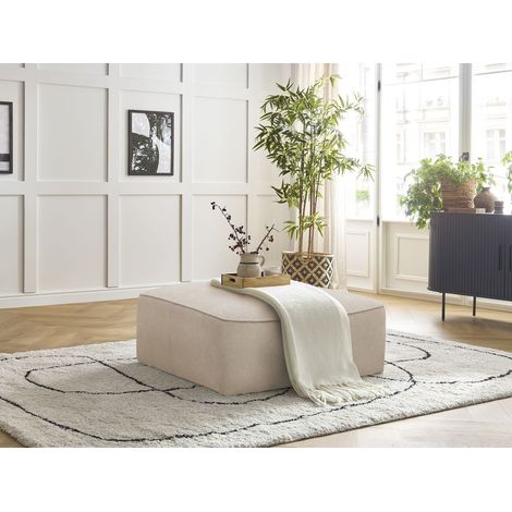 BOBOCHIC - Pouf LEOPOLD tissu chiné Beige (1/5)