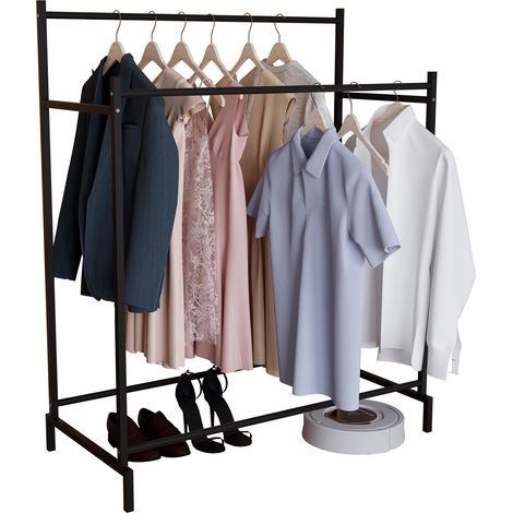 Armoire de vêtements Labol L H. 136 x L. 103 x P. 52 cm Noir