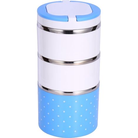 Boîte à lunch isotherme en acier inoxydable à 1 ou 3 compartiments, contenant pour aliments chauds. (1/5)