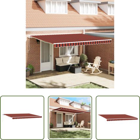 Store rétractable - Auvent Orange et marron 450 x 350 x 165 cm Polyester (1/5)