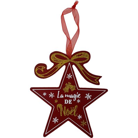 Décoration de sapin à suspendre étoile de noël en bois (1/2)