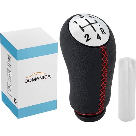 Pomello del cambio in pelle a 5 velocità compatibile con Renault Clio 3 Clio 4 Megane 2 Scenic 2 Laguna 2 Dacia Modus Kangoo (rosso) (1/5)